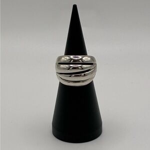 Lia Sophia Silver-Tone Multi-Band Statement Ring Size 7